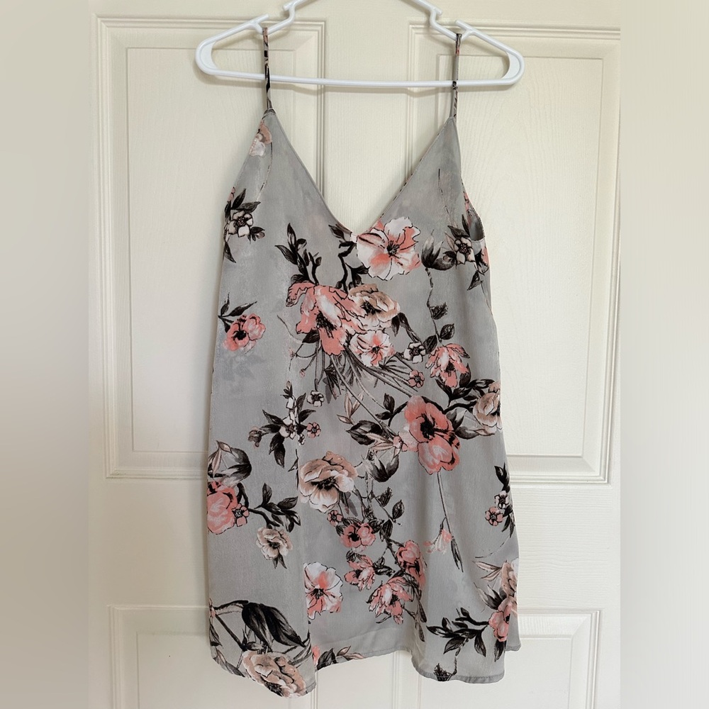 Floral Satin Mini Dress